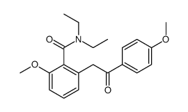 N,N-diethyl-2-methoxy-6-[2-(4-methoxyphenyl)-2-oxoethyl]benzamide结构式