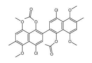 1,1'-Diacetoxy-4,4'-dichlor-5,5',8,8'-tetramethoxy-6,6'-dimethyl-2,2'-binaphthyl结构式