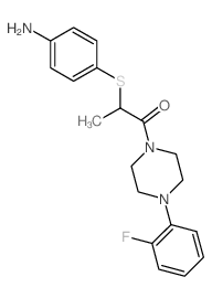 [4-({2-[4-(2-Fluorophenyl)piperazin-1-yl]-1-methyl-2-oxoethyl}thio)phenyl]amine Structure