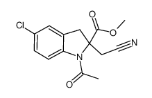 methyl 1-acetyl-5-chloro-2-(cyanomethyl)-2,3-dihydro-1H-indole-2-carboxylate Structure