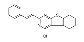 4-氯-2-[2-苯乙烯基]-5,6,7,8-四氢[1]苯并噻吩[2,3-d]嘧啶结构式