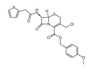 (6R,7R)-3-(Chloromethyl)-8-oxo-7-[[2-(2-thienyl)acetyl]amino]-5-thia-1-azabicyclo[4.2.0]oct-2-ene-2-carboxylic Acid (4-Methoxyphenyl)methyl Ester Structure