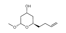 (2R,4R,6S)-2-(but-3-en-1-yl)-6-methoxytetrahydro-2H-pyran-4-ol结构式