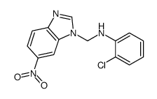 2-chloro-N-[(6-nitrobenzimidazol-1-yl)methyl]aniline结构式