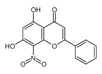 5,7-dihydroxy-8-nitro-2-phenylchromen-4-one Structure