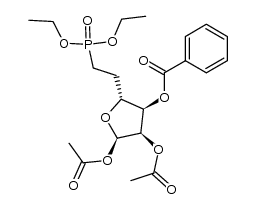 1,2-di-O-acetyl-3-O-benzoyl-5,6-dideoxy-6-diethylphosphono-D-ribo-hexofuranose结构式