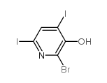 2-溴-4,6-二碘-3-羟基吡啶结构式