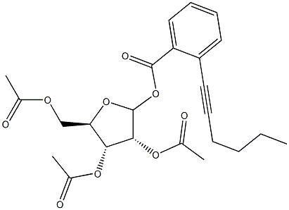 2,3,5-Tri-O-acetyl-D-ribofuranosyl ortho-hexynylbenzoate结构式