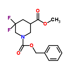 1-苄基3-甲基5,5-二氟哌啶-1,3-二羧酸酯结构式