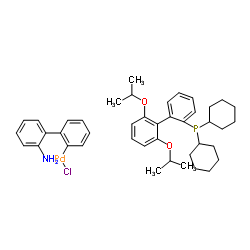 氯(2-二环己基膦基-2',6'-二-异丙氧基-1,1'-联苯基)(2-氨基-1,1'-联苯-2-基)钯(II)结构式