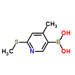 4-Methyl-2-(methylthio)-5-pyridylboronic acid结构式