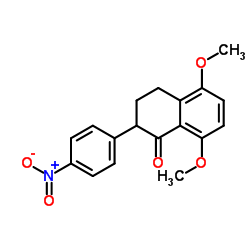 5,8-Dimethoxy-2-(4-nitrophenyl)-3,4-dihydro-1(2H)-naphthalenone Structure