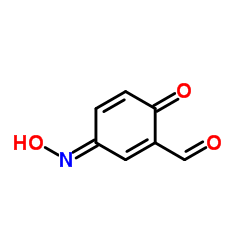 1,4-Cyclohexadiene-1-carboxaldehyde, 3-(hydroxyimino)-6-oxo- (9CI) Structure