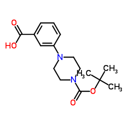 3-(4-BOC-哌嗪-1-基)苯甲酸结构式