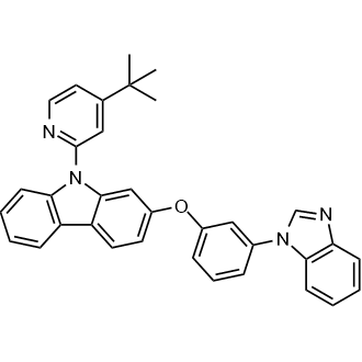 2-(3-(1H-苯并[d]咪唑-1-基)苯氧基)-9-(4-(叔丁基)吡啶-2-基)-9H咔唑结构式