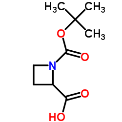 (R)-N-BOC-氮杂环丁烷-2-羧酸结构式