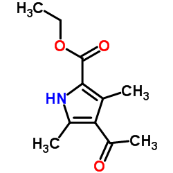3-acetyl-2,4-dimethyl-5-carbethoxypyrrole structure