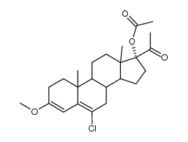 6-chloro-3-methoxy-17α-hydroxypregna-3,5-dien-20-one 17-acetate结构式