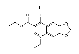 8-chloro-7-ethoxycarbonyl-5-ethyl-[1,3]dioxolo[4,5-g]quinolinium, iodide结构式