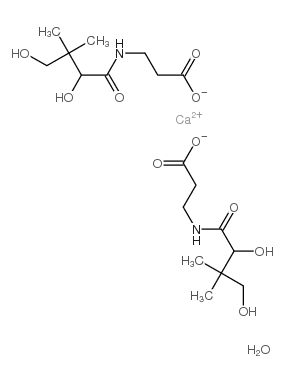 D-Pantothenic acid calcium salt hydrate structure