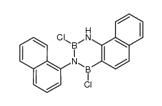 2,4-Dichloro-1,2,3,4-tetrahydro-3-(1-naphthalenyl)naphtho[2,1-e]-1,3,2,4-diazadiborine结构式