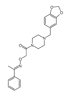 Acetophenone O-[[4-(3,4-methylenedioxybenzyl)piperazino]carbonylmethyl]oxime Structure