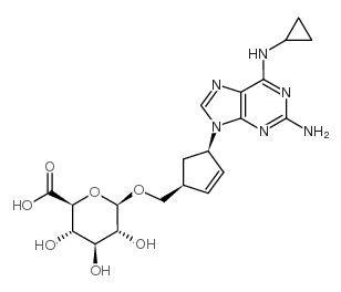 (2S,3S,4S,5R,6R)-6-[[(1S,4R)-4-[2-amino-6-(cyclopropylamino)purin-9-yl]cyclopent-2-en-1-yl]methoxy]-3,4,5-trihydroxyoxane-2-carboxylic acid Structure