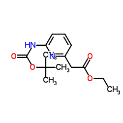 Ethyl 2-(6-((tert- butoxycarbonyl)amino)pyridin-2-yl)acetate Structure