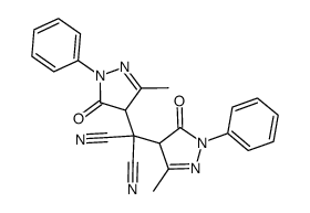 bis-(3-methyl-1-phenyl-2-pyrazolin-5-on-4-yl)methanedicarbonitrile Structure