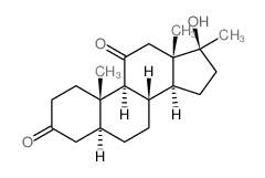Androstane-3,11-dione,17-hydroxy-17-methyl-, (5a,17b)- (9CI)结构式