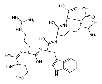 (2S)-2-[[(2S)-2-[[(2S)-2-[[(2S)-2-[[(2S)-2-amino-4-methylsulfanylbutanoyl]amino]-5-(diaminomethylideneamino)pentanoyl]amino]-3-(1H-indol-3-yl)propanoyl]amino]-5-(diaminomethylideneamino)pentanoyl]amino]butanedioic acid Structure