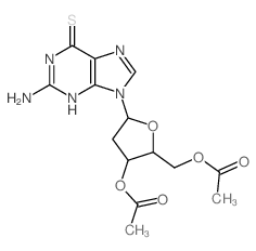 [3-acetyloxy-5-(2-amino-6-sulfanylidene-3H-purin-9-yl)oxolan-2-yl]methyl acetate结构式
