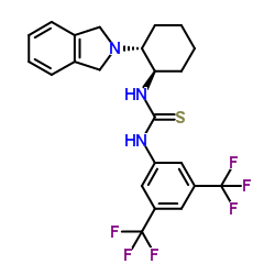 N-[3,5-双(三氟甲基)苯基]-N''-[(1R,2R)-2-(1,3-二氢-2H-异吲哚-2-基)环己基]硫脲结构式