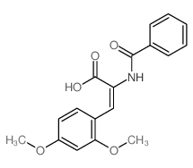 2-benzamido-3-(2,4-dimethoxyphenyl)prop-2-enoic acid Structure