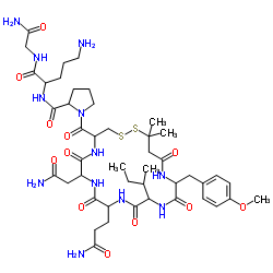 vasotocin, 1-desaminopenicillamyl-(Tyr-OMe)(2)-Orn(8)- Structure
