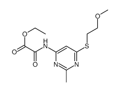 ethyl 2-[[6-(2-methoxyethylsulfanyl)-2-methylpyrimidin-4-yl]amino]-2-oxoacetate结构式