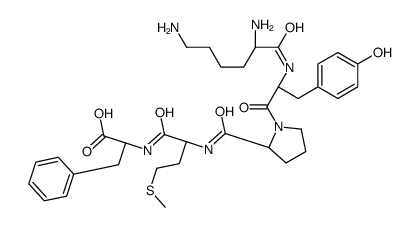 (2S)-2-[[(2S)-2-[[(2S)-1-[(2S)-2-[[(2S)-2,6-diaminohexanoyl]amino]-3-(4-hydroxyphenyl)propanoyl]pyrrolidine-2-carbonyl]amino]-4-methylsulfanylbutanoyl]amino]-3-phenylpropanoic acid Structure