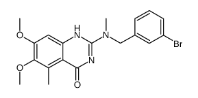 2-[(3-bromo-benzyl)-methyl-amino]-6,7-dimethoxy-5-methyl-1H-quinazolin-4-one结构式