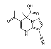 6-acetyl-3-cyano-4,7-dihydro-7-methylpyrazolo[1,5-a]pyrimidine-7-carboxylic acid结构式