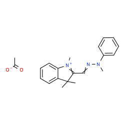 1,3,3-trimethyl-2-[(methylphenylhydrazono)methyl]-3H-indolium acetate Structure