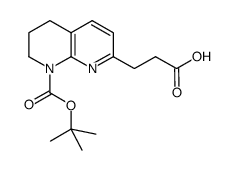 8-N-叔丁氧羰基-5,6,7,8-四氢-1,8-萘啶-2-丙酸结构式