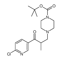 1-(6-氯-吡啶-3-基)-2-甲基-3-(4-boc-哌嗪-1-基)-1-丙酮结构式