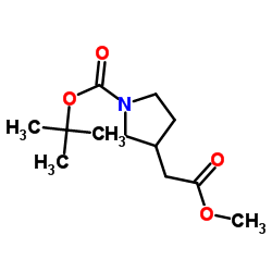tert-butyl 3-(2-methoxy-2-oxoethyl)pyrrolidine-1-carboxylate Structure