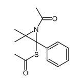 S-(1-acetyl-3,3-dimethyl-2-phenylaziridin-2-yl) ethanethioate结构式