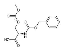 L-N-benzyloxycarbonyl-[4-13C]glutamic acid 5-methyl ester结构式