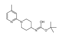 N-[1-(4-甲基-2-吡啶基)-4-哌啶基]氨基甲酸叔丁酯结构式