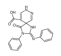 4-oxo-3-phenyl-2-phenylimino-1,3,7,8-tetra-azaspiro<4.5>deca-6,9-diene-10-carboxylic acid Structure