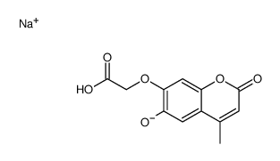 sodium [(6-hydroxy-4-methyl-2-oxo-2H-1-benzopyran-7-yl)oxy]acetate structure