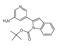 tert-butyl 2-(5-aminopyridin-3-yl)-1H-indole-1-carboxylate Structure