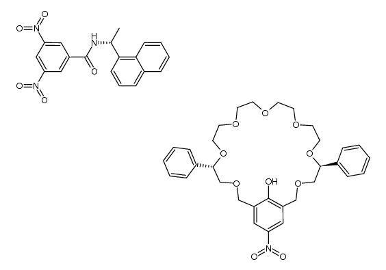 (R)-N-(1-(naphthalen-1-yl)ethyl)-3,5-dinitrobenzamide compound with (5S,19S)-15-nitro-5,19-diphenyl-3,6,9,12,15,18,21-heptaoxa-1(1,3)-benzenacyclodocosaphan-12-ol (1:1)结构式